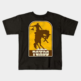 Texas Vintage Western Cowboy Rodeo Travel Souvenir Kids T-Shirt